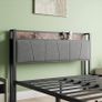 Double Bed Frames with Wooden Storage Headboard Image 5