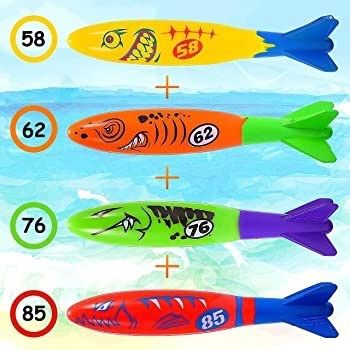 27pcs Swimming Pool Toys Diving Pool Toys Set, Diving Toys with Cute Animal Water Pistol, Underwater Diving Game Kit Treasures Training Toys With Storage Bag (FREE SHIPPING)