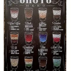 Shots Menu : Metal Sign