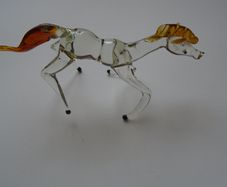 Glass horse figurine, Ornament, Glass ornament, Home decor,