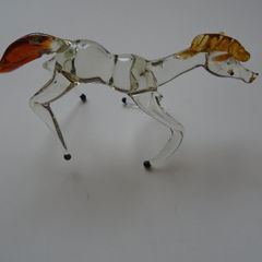 Glass horse figurine, Ornament, Glass ornament, Home decor,