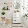 Bathroom Floor Storage Cabinet, Wooden Storage Unit with 4 Drawers, Single Door, Adjustable Shelf, for Living Room, Kitchen, Entryway (FREE SHIPPING) Image 5