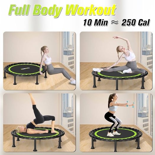 Foldable Mini Trampoline, 40''/48'' Rebounder Trampoline for Adults & Kids, 440lbs Capacity Indoor Fitness Workout Exercise Equipment'