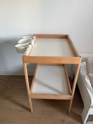 baby cot, mattress and changing table IKEA