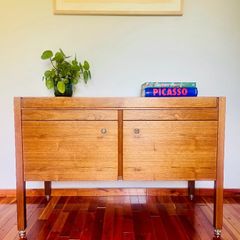 Solid Teak Mid Century Office Credenza/Sideboard high quality