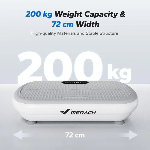 Powerful Vibration Plate Exercise Machine for Weight Loss and Shaping, 13 mm Large Amplitude, 200 kg Weight Capacity, Silicone Pedal, Built-in Bluetooth Speaker