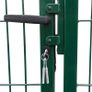 Garden Fence Gate with Posts 350x100 cm Steel Green Image 3