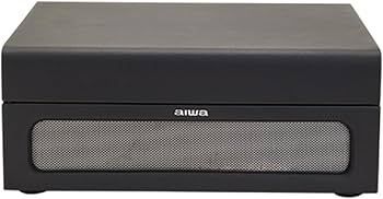 Aiwa VPX-1971/BK Vintage Turntable in Synthetic Leather Briefcase with Bluetooth 2-Way MP3 Player and USB Recorder Black
