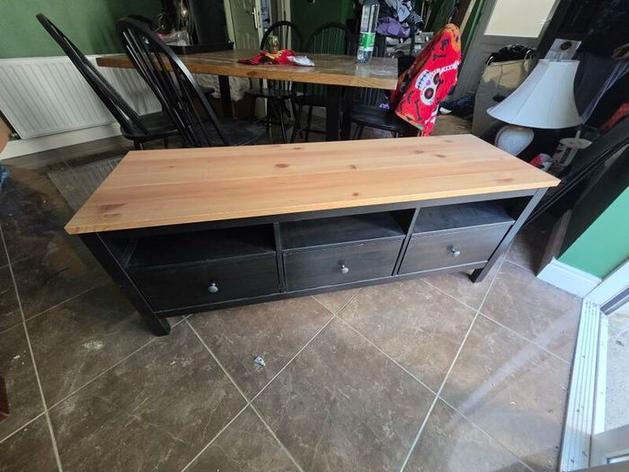 Ikea Hemnes Tv Unit/bench, Black-brown