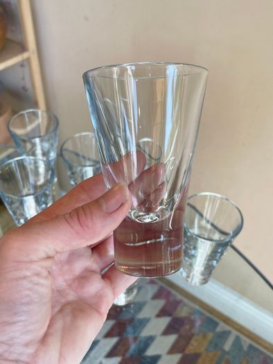 7 Mid Century "Italian Brunch" Crystal Glasses, 100ml, Short Cocktail