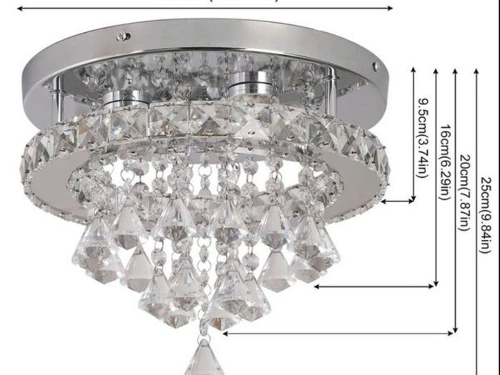 Brand New Deckrico Crystal Ceiling Light 30cm Modern Lamp Chrome LED Chandelier