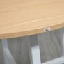 Dining table, industrial style, rounded design, stable up to 60 kg, 80 x 76H cm, Natural wood/White Image 4