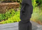 Moai Rapa Moai Rapa Nui Head Figure, 53.5 cm High, Made of Weatherproof Cast Stone, Resin, Anthracite, Easter Island Statue as Decoration for Home and Garden, Garden Figure, Sculpture for Indoor and Outdoor Use