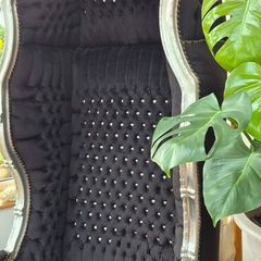 Tall back black throne chair