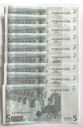 euro notes unc at 15 euro each