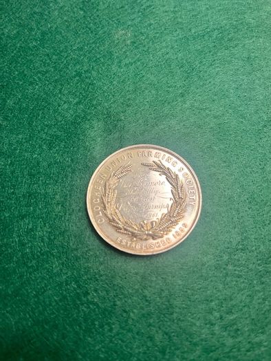 Rare 1861 Silver Clogheen Union Farmers Society Medal