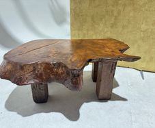 Solid Live Edge Tree Slab Coffee Table Rustic Hardwood