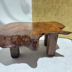 Unique Solid Live Edge Tree Slab Coffee Table Rustic Hardwood