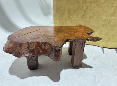 Unique Solid Live Edge Tree Slab Coffee Table Rustic Hardwood