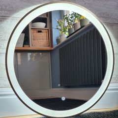 LED Bathroom Mirror Gold Frame Antifog