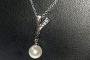 Vintage Hallmarked Silver Pearl &amp; White Topaz