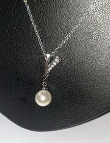 Vintage Hallmarked Silver Pearl & White Topaz