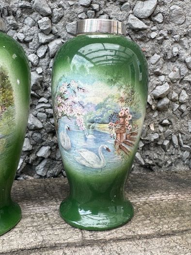 Antique Silver Mounted Posy Bud Vases