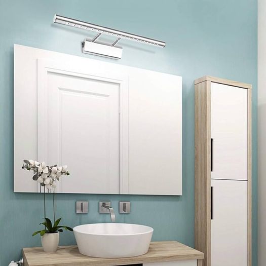 FREE SHIPPING Bathroom Light Fixtures Over Mirror Led Light Fixtures for Bathroom Above Mirror Wall Lights with Switch Adjustable Angle Stainless Steel Cool White