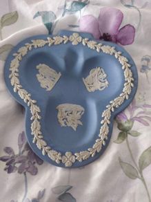 Vintage Wedgwood Blue Jasperware Three-Section Dish