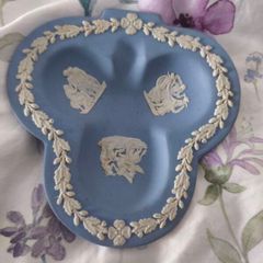 Vintage Wedgwood Blue Jasperware Three-Section Dish