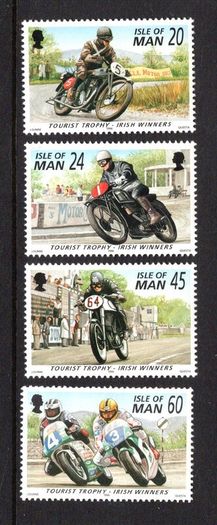 1996 Isle of Man Tourist Trophy Irish Winners Motorcycle Races Commemorative Stamps Mint Never Hinged (MNH)