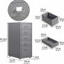 5-Drawer Mobile File Cabinet Office Filing Cabinets Under Desk Rolling Filing Organizer Metal Storage Cabinet with Casters for Home and Office Grey Image 3