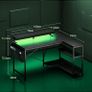 L Shaped Gaming Desk with LED Lights, 100 x 70 cm Computer Desk with Power Outlet Image 7