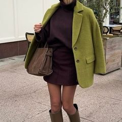 Fab Olive Green River Island Studio Faux Brushed Wool Jacket