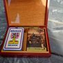 Vintage Wooden Card Box / Powers Irish Whiskey & Piatnik Twin Deck Set Image 2