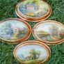 Vintage four oval wooden bubble convex dome wall painting, painting wall oval frame 6,3" x 4,3" 50 each Image 2