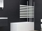 Bath Enclosure 120x140 cm Tempered Glass Stripe