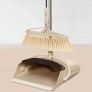 Twist" Long Handled Dustpan and Brush, Broom and Dustpan Set, Household Dust pan Combo, Long Handle for Indoor Outdoor Household Cleaning and Sweeping Beige Image 2