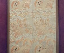 Early 20th C framed silk obi wall panel