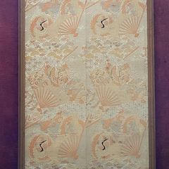 Early 20th C framed silk obi wall panel