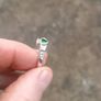 Emerald and CZ Sterling Silver Claddagh Ring Image 7