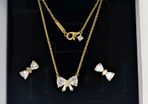 Pandora Gold Sparkling Bow Collier Necklace Brand New