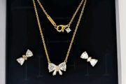 Pandora Gold Sparkling Bow Collier Necklace Brand New