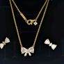 Pandora Gold Sparkling Bow Earrings Brand New Image 5