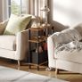 Slim Side Table with Charging Station, 3-Tier Narrow Side Table with Drawer, Skinny Bedside Table, End Table for Small Spaces, for Bedroom Image 9