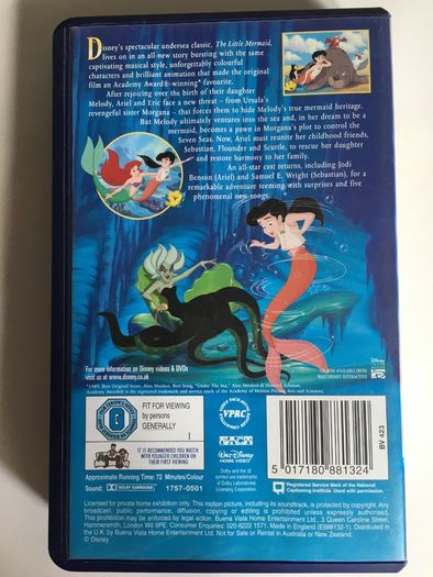 The Little Mermaid II: Return To The Sea (Walt Disney) [2000] Disney Box Irish Label Edition (PAL VHS Cassette Animated Movie)