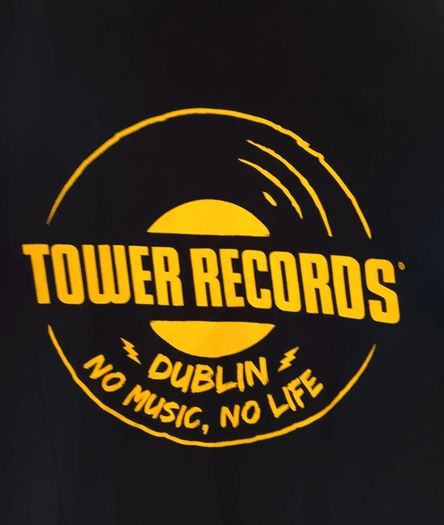 Black - Tower Records Dublin - No Music No Life - T Shirt. Large: 54cm, Length: 67cm. Great Condition.