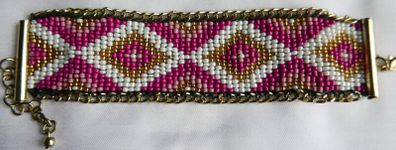 Peyote Bracelet-Geometric Bracelet-Mosaic Bracelet-Miyuki Arm Band-Beaded Cuff-Flat Bracelet
