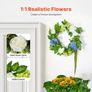 Artificial Decorative Wreath 23 in Blue White Green with Hydrangeas Roses Image 3