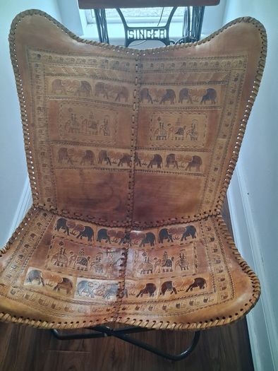 Unique leather butterfly chair